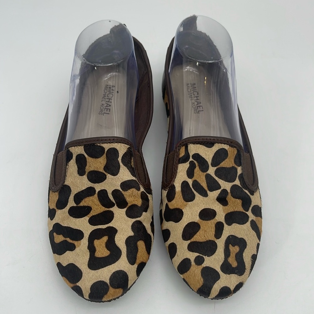 Michael Michael Kors Leopard Print Haircalf/Leather Flats Size 8.5